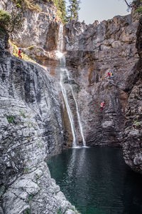 Scenic view of waterfall