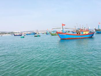 Boats in calm sea