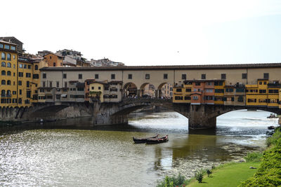 Arch bridge over river