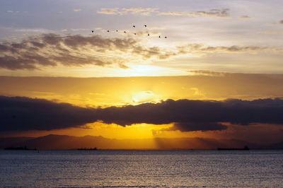 Scenic view of sea during sunset