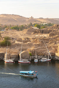 View from cataract hotel of the river nile in aswan egypt