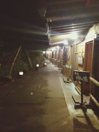 Illuminated street lights at night