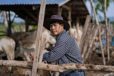 Portrait of man working in farm