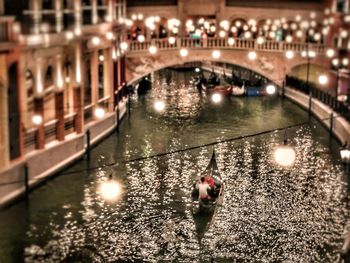 Reflection of illuminated lights in water