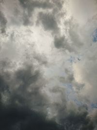 Low angle view of storm clouds in sky