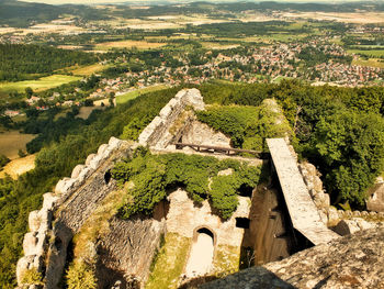 High angle view of old building