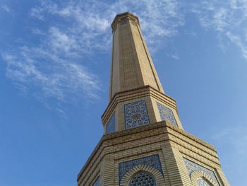 Low angle view of monument against sky