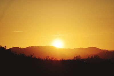 Scenic view of silhouette landscape against sky during sunset