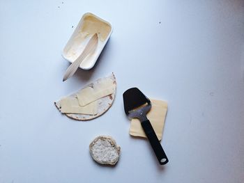 Close-up of object over white background