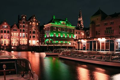 Illuminated city at night