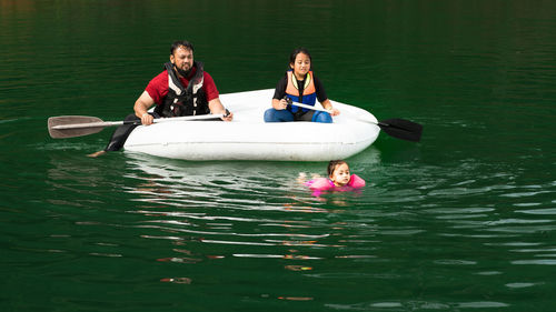 People on boat in water