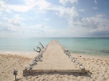 Scenic view of beach against sky