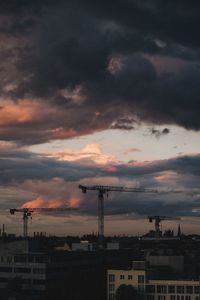 Buildings against sky during sunset