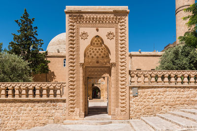 View of historical building against blue sky