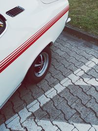 High angle view of car on street