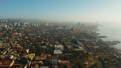 High angle view of buildings in city