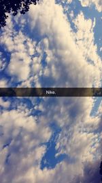 Low angle view of cloudy sky