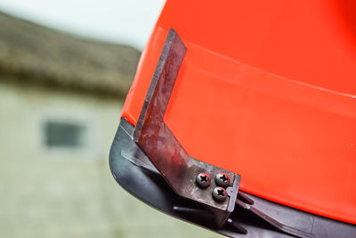 Close-up of metallic container on boat