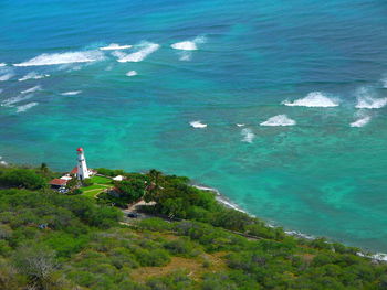 High angle view of sea shore