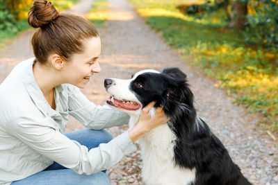 Young woman with dog