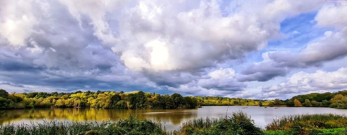 Panoramic view of lake against sky