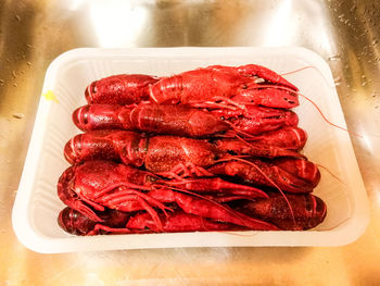 Close-up of red cake