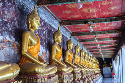 Buddha statue in temple outside building