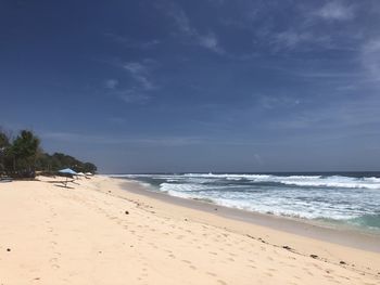 Scenic view of beach against sky