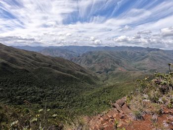 Scenic view of mountains against sky