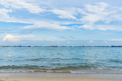 View of sea against cloudy sky