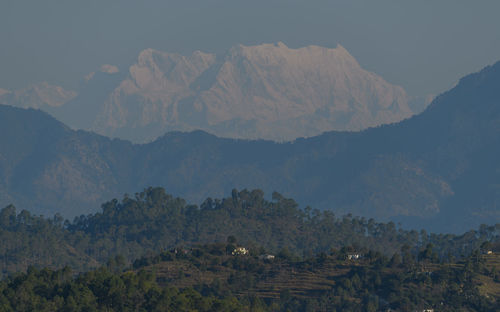 Scenic view of mountains against sky