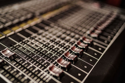 Close-up of sound mixer