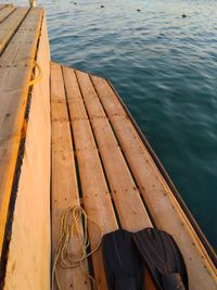 High angle view of pier over lake