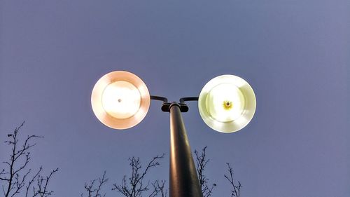 Low angle view of light bulb