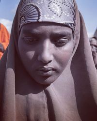 Close-up portrait of young woman