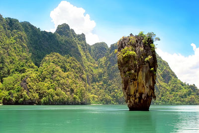 James bond island in thailand. tropical beach.