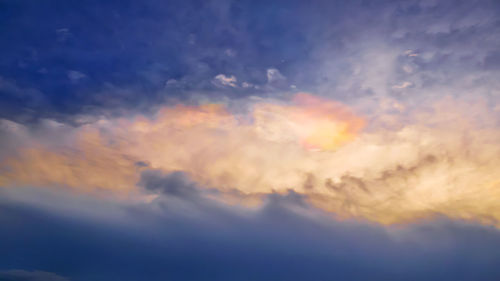 Low angle view of sky at sunset