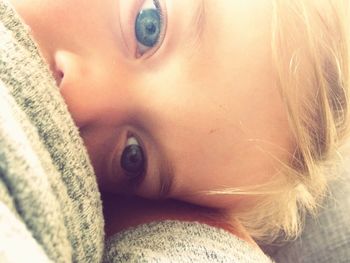 Close-up portrait of cute baby