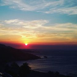 Scenic view of sea at sunset