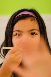 Close-up portrait of a beautiful young woman