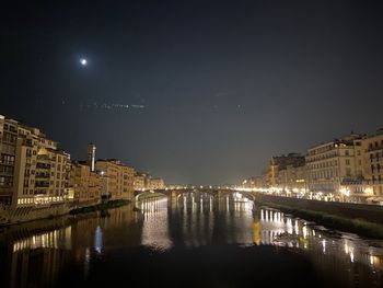 Illuminated buildings in city at night