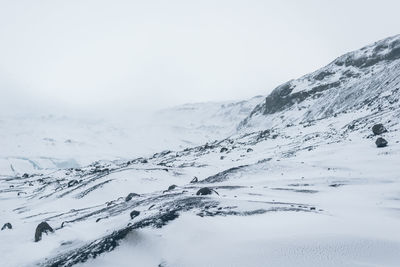 Snow covered mountain against sky