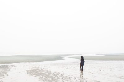 People standing on beach