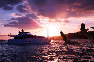 View of sea at sunset