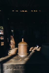 Mezcal boiling on open fire in oaxaca, mexico