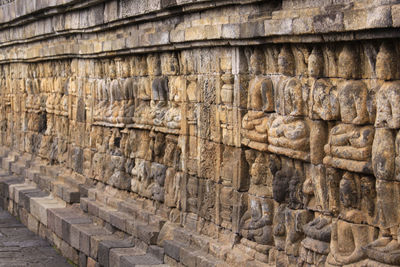 View of sculpture of temple