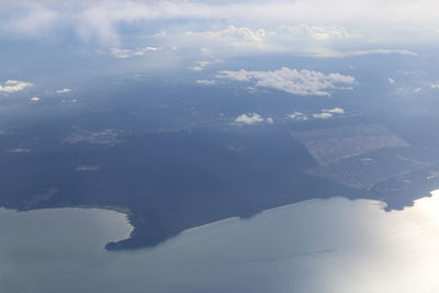 Aerial view of sea against sky