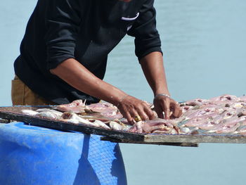 Man working at fish