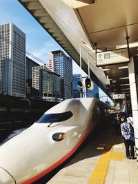 Monorail on railroad tracks