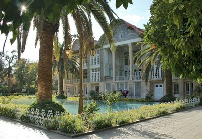 Building with trees in background